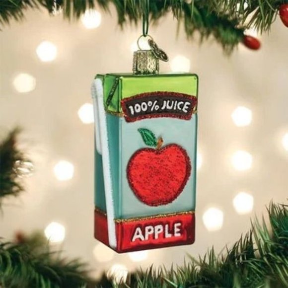 Apple Juice Box Old World Christmas Ornament - Picture 2 of 2
